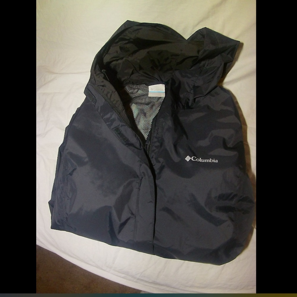 Black Columbia rain jacket never worn